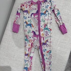Little Sleepies Zippered Footie in Unicorn